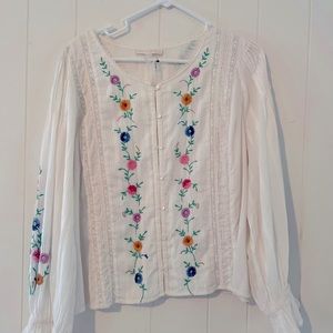 LOVESHACKFANCY embroidered blouse